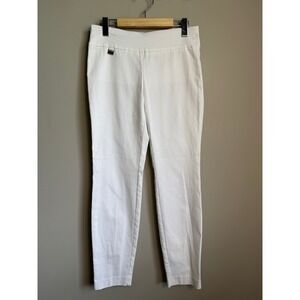 Alfani White Pull On Skinny Ankle Pants Size 2 Minimalist Career Chic Preppy Y2K
